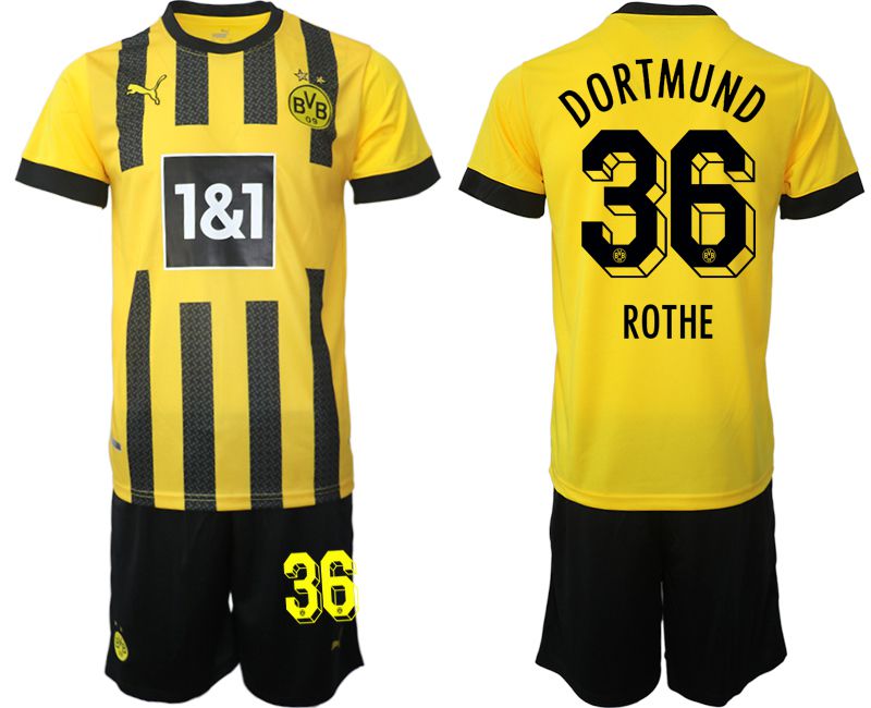 Cheap Men 2022-2023 Club Borussia Dortmund home yellow 36 Soccer Jersey